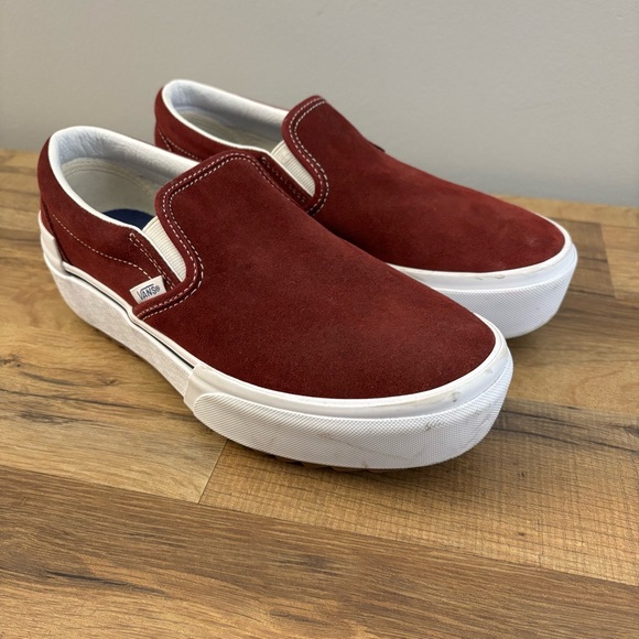 Vans Shoes - Vans Slip-on Suede Stacked Sneakers Burgundy Women’s